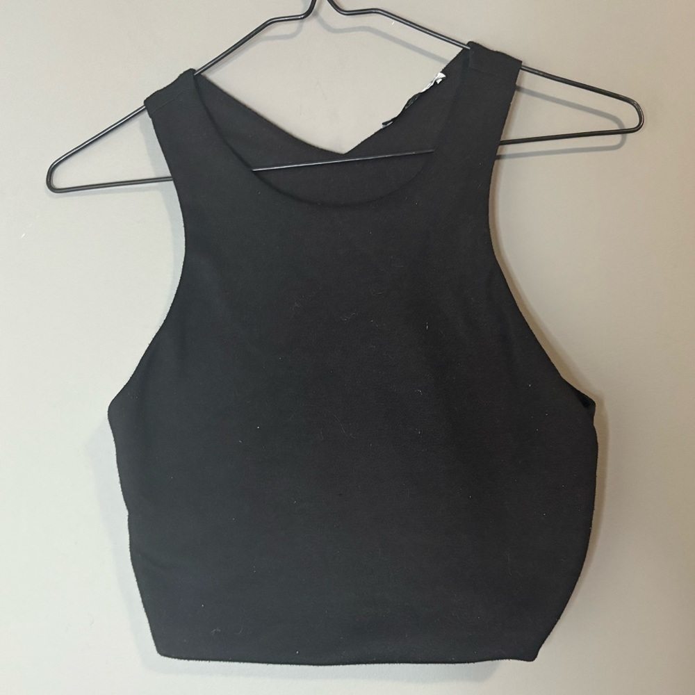 Zara size small Black Sleeveless Women's crop Top, thick sleeve - Picture 2 of 6